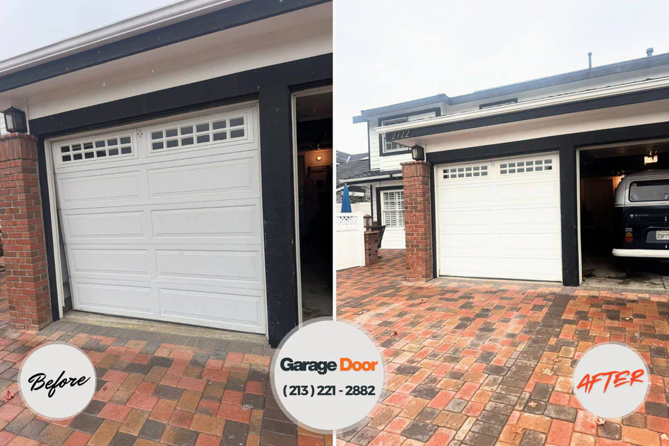 Before and after: garage door repair Concordia, KS